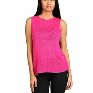 M. Rena Pink Mesh Tank Top 💗 Beach 🧜‍♀️ Cover Up ☀️ Sleeveless Crochet 🧚‍♀️